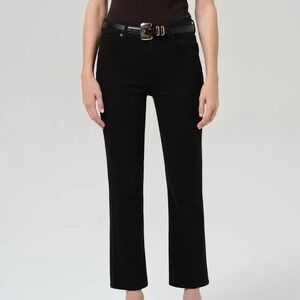 Citizens of Humanity Isola Velvet Cropped Bootcut Jeans Black Size 27